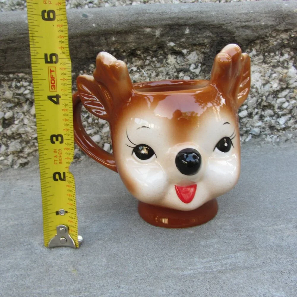 *BOGO mugs* 16 oz retro reindeer mug pottery barn (W5042)